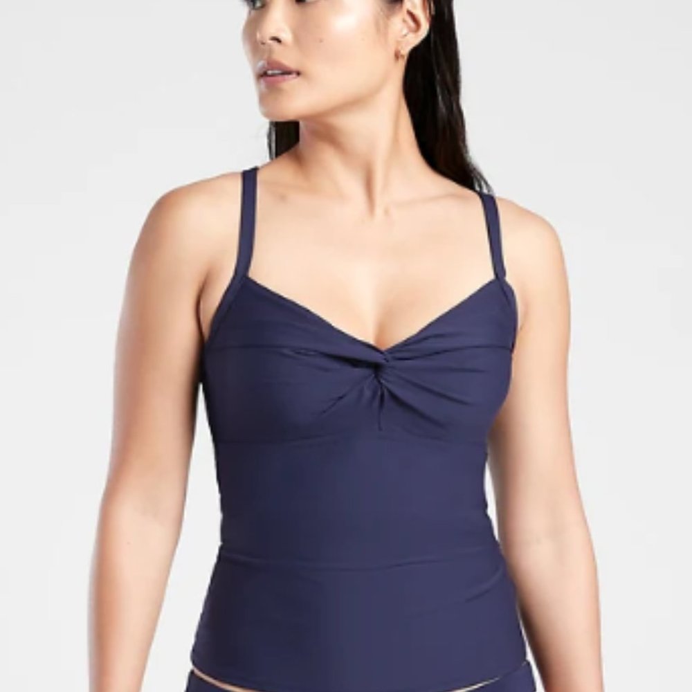 NWT Athleta Twist Up Tankini Top 32 B C Blue F667